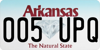 AR license plate 005UPQ