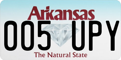 AR license plate 005UPY