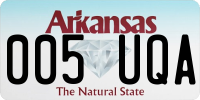 AR license plate 005UQA