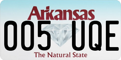 AR license plate 005UQE