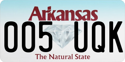 AR license plate 005UQK