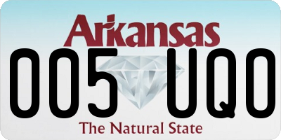 AR license plate 005UQO