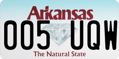 AR license plate 005UQW