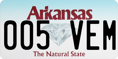 AR license plate 005VEM