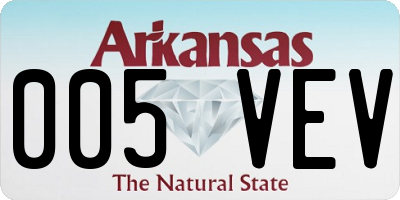 AR license plate 005VEV