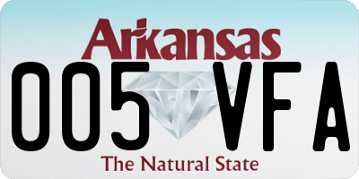 AR license plate 005VFA