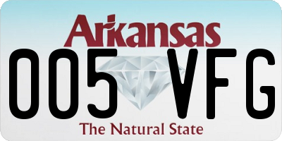 AR license plate 005VFG