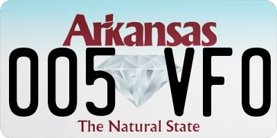 AR license plate 005VFO