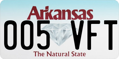 AR license plate 005VFT