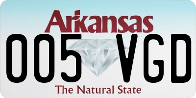AR license plate 005VGD