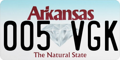 AR license plate 005VGK