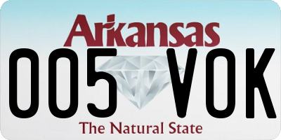 AR license plate 005VOK