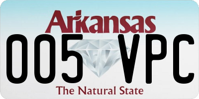 AR license plate 005VPC