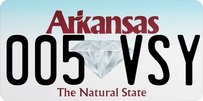 AR license plate 005VSY