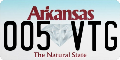 AR license plate 005VTG