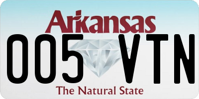 AR license plate 005VTN