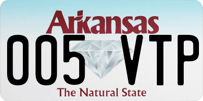 AR license plate 005VTP