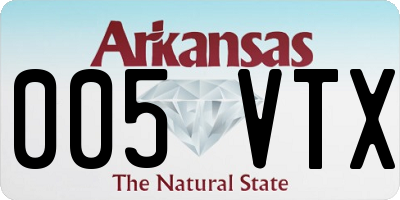 AR license plate 005VTX