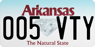 AR license plate 005VTY