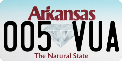 AR license plate 005VUA