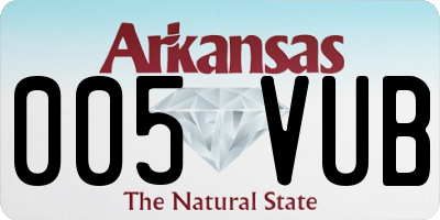 AR license plate 005VUB
