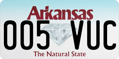 AR license plate 005VUC