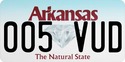 AR license plate 005VUD