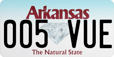 AR license plate 005VUE