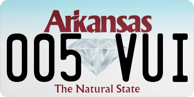 AR license plate 005VUI