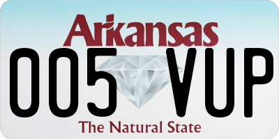 AR license plate 005VUP