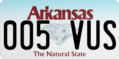 AR license plate 005VUS