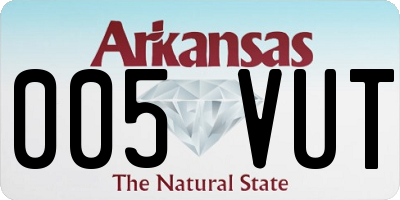 AR license plate 005VUT