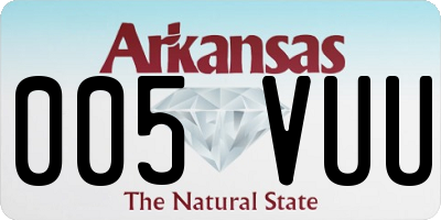 AR license plate 005VUU