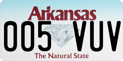 AR license plate 005VUV