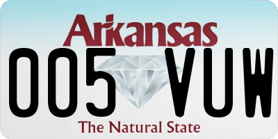 AR license plate 005VUW