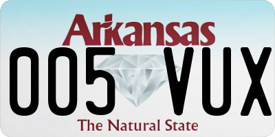 AR license plate 005VUX