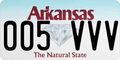 AR license plate 005VVV