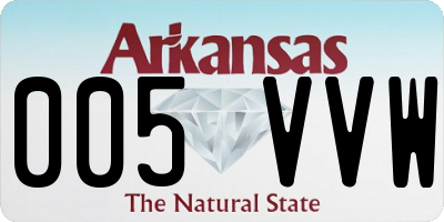 AR license plate 005VVW