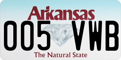 AR license plate 005VWB