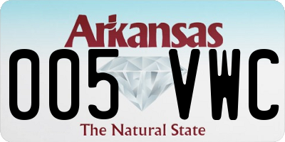 AR license plate 005VWC