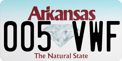 AR license plate 005VWF