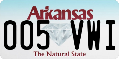 AR license plate 005VWI