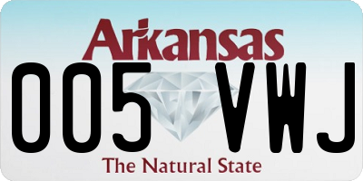 AR license plate 005VWJ