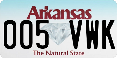 AR license plate 005VWK