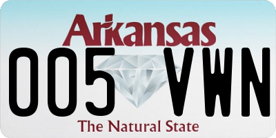 AR license plate 005VWN