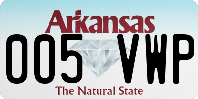 AR license plate 005VWP