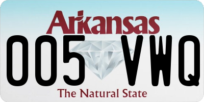 AR license plate 005VWQ