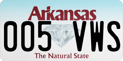 AR license plate 005VWS