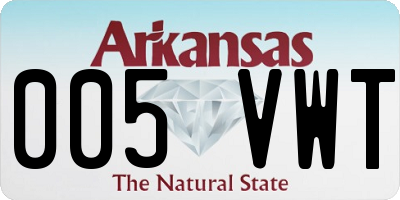 AR license plate 005VWT