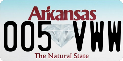AR license plate 005VWW